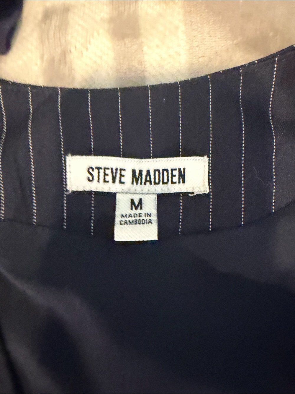 Steve Madden Navy Blazer with White Pinstripes